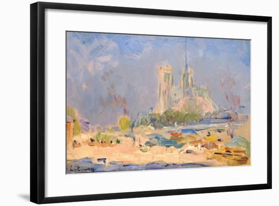 Quai De La Tournelle and Notre-Dame De Paris, 1884-Albert-Charles Lebourg-Framed Giclee Print