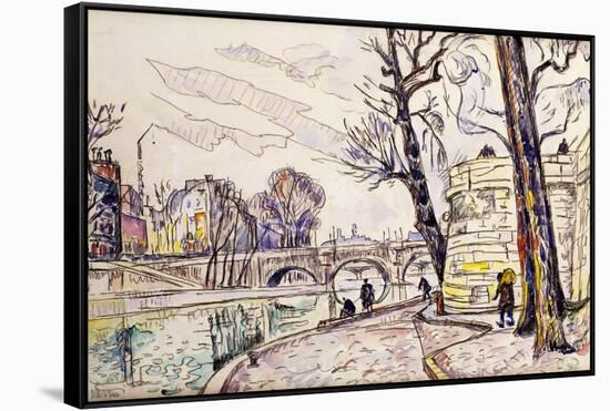 Quai De Seine-Paul Signac-Framed Stretched Canvas