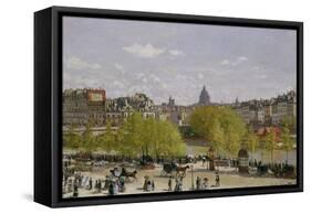 Quai Du Louvre, Paris, 1866-67-Claude Monet-Framed Stretched Canvas