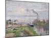 Quai Du Pothuis, at Pontoise, 1876-Camille Pissarro-Mounted Giclee Print