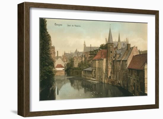 Quai Du Rosaire, Bruges, Belgium-null-Framed Art Print