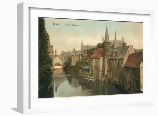 Quai Du Rosaire, Bruges, Belgium-null-Framed Art Print