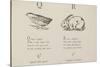 Quail and Rabbit Illustrations and Verse From Nonsense Alphabets by Edward Lear.-Edward Lear-Stretched Canvas