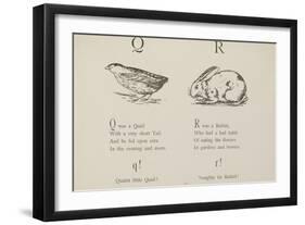 Quail and Rabbit Illustrations and Verse From Nonsense Alphabets by Edward Lear.-Edward Lear-Framed Giclee Print