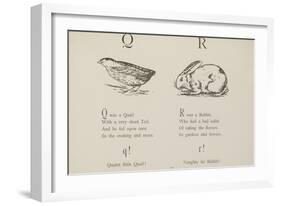 Quail and Rabbit Illustrations and Verse From Nonsense Alphabets by Edward Lear.-Edward Lear-Framed Giclee Print