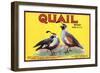 Quail Brand - Upland, California - Citrus Crate Label-Lantern Press-Framed Art Print