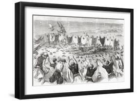 Quail Hunting on the Coast of Syria. from 'L'Univers Illustré', Published 1866-null-Framed Giclee Print