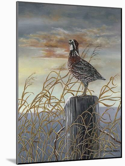 Quail on a Post-Carolyn Mock-Mounted Art Print