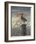 Quail on a Post-Carolyn Mock-Framed Art Print