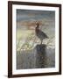 Quail on a Post-Carolyn Mock-Framed Art Print