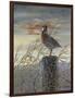 Quail on a Post-Carolyn Mock-Framed Art Print