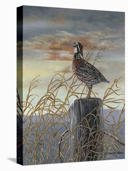 Quail on a Post-Carolyn Mock-Stretched Canvas