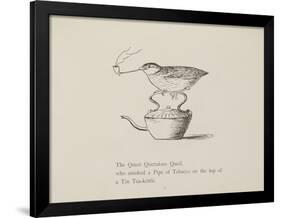 Quail Perched On Teapot, Smoking a Pipe From a Collection Of Poems and Songs by Edward Lear-Edward Lear-Framed Giclee Print