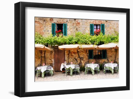Quaint Cafe in Tuscany Italy-null-Framed Art Print