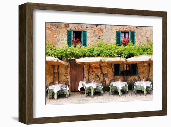 Quaint Cafe in Tuscany Italy-null-Framed Art Print