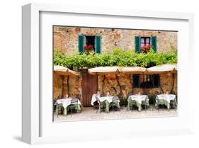 Quaint Cafe in Tuscany Italy-null-Framed Art Print