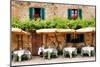 Quaint Cafe in Tuscany Italy-null-Mounted Art Print