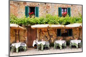 Quaint Cafe in Tuscany Italy-null-Mounted Art Print