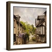 Quaint French Houses and Cobblestone Street-Mike Kemp-Framed Photographic Print