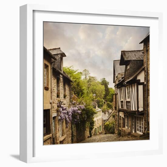 Quaint French Houses and Cobblestone Street-Mike Kemp-Framed Photographic Print