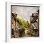 Quaint French Houses and Cobblestone Street-Mike Kemp-Framed Photographic Print