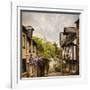 Quaint French Houses and Cobblestone Street-Mike Kemp-Framed Photographic Print