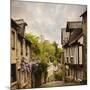 Quaint French Houses and Cobblestone Street-Mike Kemp-Mounted Photographic Print