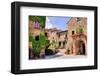 Quaint Hill Town Corner Italy-null-Framed Art Print