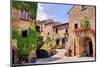 Quaint Hill Town Corner Italy-null-Mounted Art Print