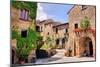 Quaint Hill Town Corner Italy-null-Mounted Art Print