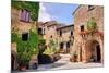 Quaint Hill Town Corner Italy-null-Mounted Art Print