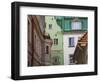 Quaint Houses and Cobbled Street in Old Town, Riga, Latvia-Keren Su-Framed Photographic Print