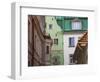 Quaint Houses and Cobbled Street in Old Town, Riga, Latvia-Keren Su-Framed Photographic Print