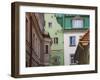 Quaint Houses and Cobbled Street in Old Town, Riga, Latvia-Keren Su-Framed Photographic Print