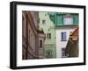 Quaint Houses and Cobbled Street in Old Town, Riga, Latvia-Keren Su-Framed Photographic Print