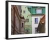 Quaint Houses and Cobbled Street in Old Town, Riga, Latvia-Keren Su-Framed Photographic Print