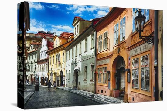 Quaint Misenska Street In Prague-George Oze-Stretched Canvas