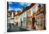 Quaint Misenska Street In Prague-George Oze-Framed Photographic Print