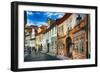 Quaint Misenska Street In Prague-George Oze-Framed Photographic Print