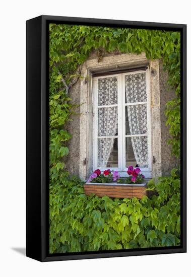 Quaint window, Cluny, Maconnaise, France-Lisa S. Engelbrecht-Framed Stretched Canvas