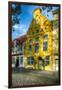 Quaint Yellow House In Old Town Lubeck-George Oze-Framed Photographic Print