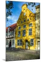 Quaint Yellow House In Old Town Lubeck-George Oze-Mounted Photographic Print