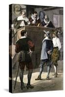 Quaker Man on Trial in an English Courtroom-null-Stretched Canvas