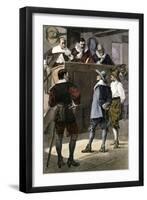 Quaker Man on Trial in an English Courtroom-null-Framed Giclee Print