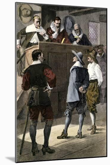 Quaker Man on Trial in an English Courtroom-null-Mounted Giclee Print