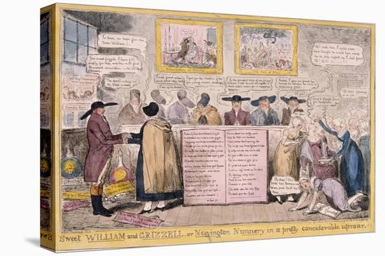 Quaker Uproar, London, 1827-Isaac Robert Cruikshank-Stretched Canvas