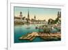 Qualbrucke in Zurich, Switzerland-null-Framed Art Print