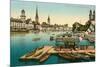 Qualbrucke in Zurich, Switzerland-null-Mounted Premium Giclee Print