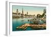 Qualbrucke in Zurich, Switzerland-null-Framed Art Print