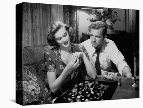 Quand la ville dort THE ASPHALT JUNGLE by John Huston with Jean Hagen and Sterling Hayden, 1950 (b/-null-Stretched Canvas